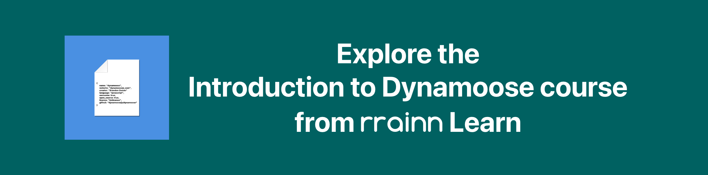 Introduction to Dynamoose by rrainn Learn